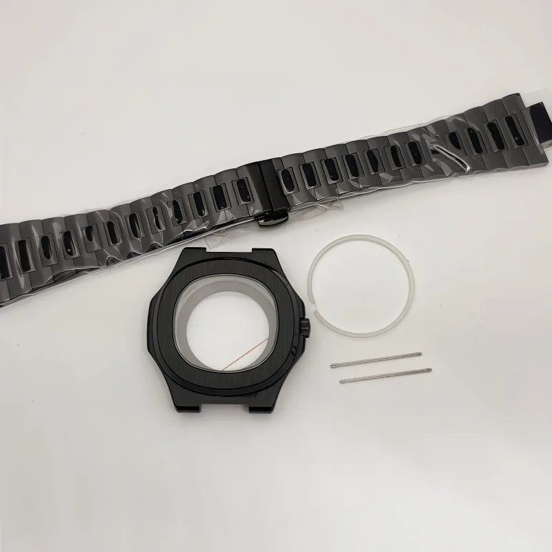 Case for NH35 Watch Accessories 41MM Nautilus Case Strap Full Set of Sapphire Glass for NH38 Movement