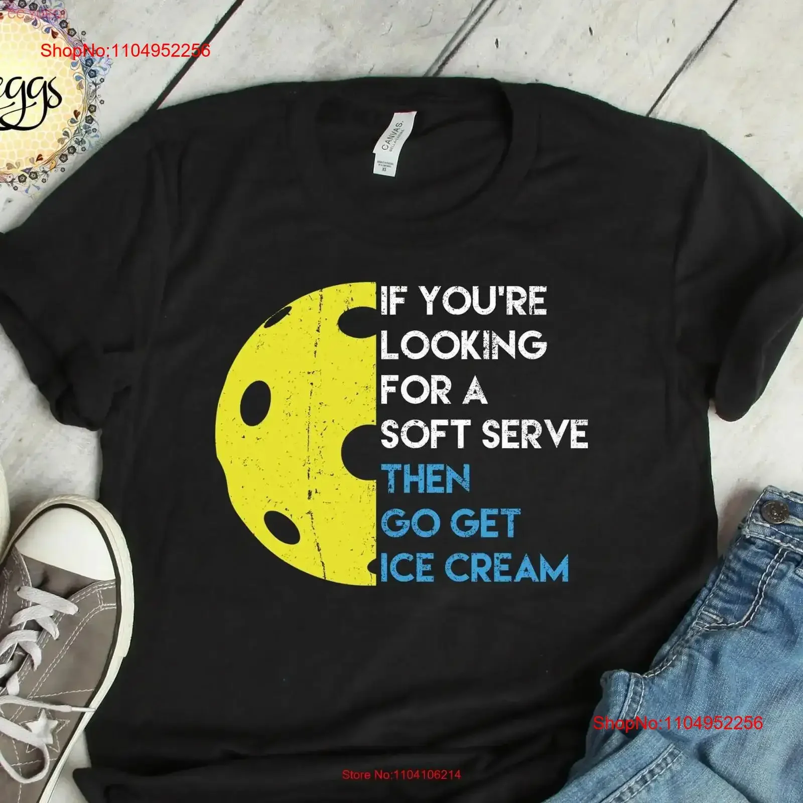 Camiseta divertida de pickleball con diseño 'Si quieres un helado suave, ve a por un helado', estilo vintage lavado, unisex, cómoda y con estilo.