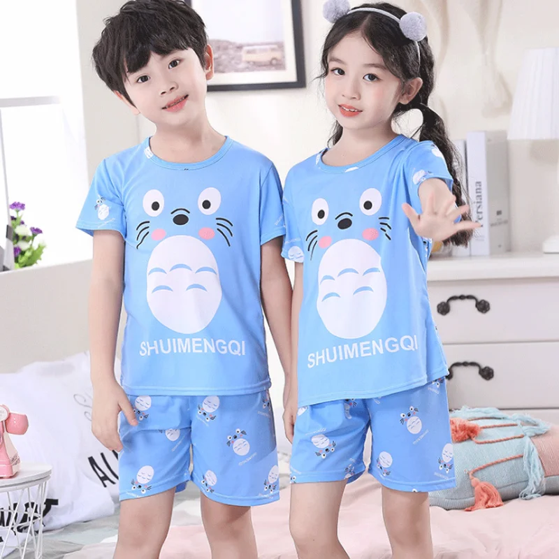 New Listing Children Clothing Summer Children Boys Girls Kids Clothing Sets Cartoon Suit Sleepwear Short Sleeve Cartoon Kid