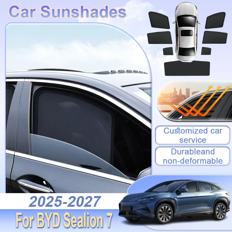 

Car Mesh Sunshade For BYD Sealion 7 2025 2026 2027 Magnetic Window Visor Sunscreen Privacy Curtains Cover Shade Auto Accessories