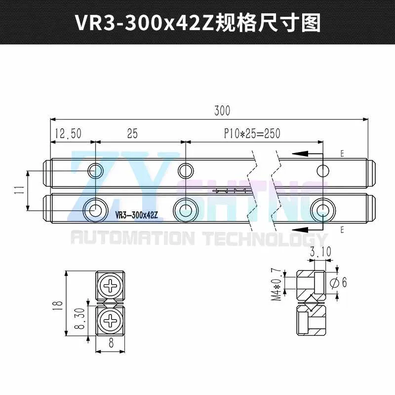 VR3 CRW3 NV3 SV Cross Roller Guide VR3075/3050/3100/3125 VR3-50/70/100/125/150 hoge precisie lineaire beweging Hoge snelheid, laag geluidsniveau