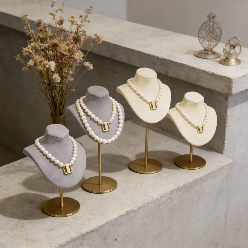 

Подставка-органайзер для ювелирных украшений: настольная Т-образная стойка из металла с покрытием для демонстрации ожерелий и подвесок