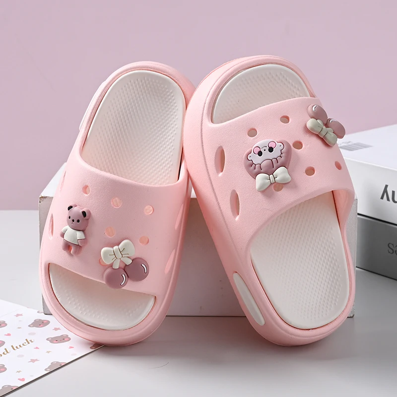 Kids New EVA Slippers Lightweight Comfortable Bathroom Beach Indoor Non Slip Orginal Brand Design Casual Luxury Cute Bedroom