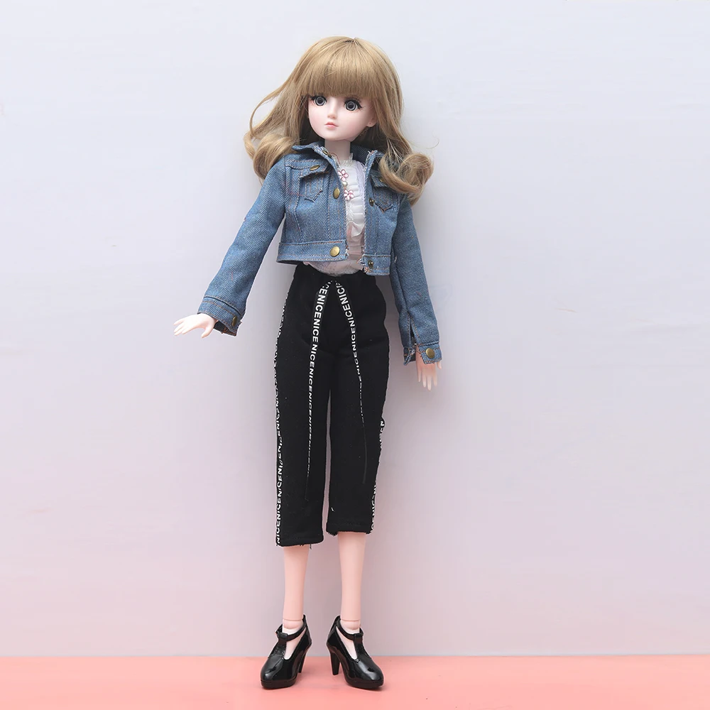 

Denim suit 60cm toy dress clothes set for 1/3 23 inch BJD doll handmade Accessories