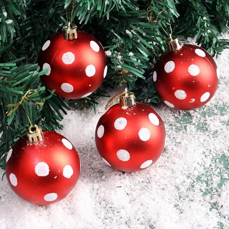 30/6Pcs 6cm Colored Christmas Balls Xmas Tree Hanging Pendant Ornament Home New Year Party Decoration Festive Christmas Ball