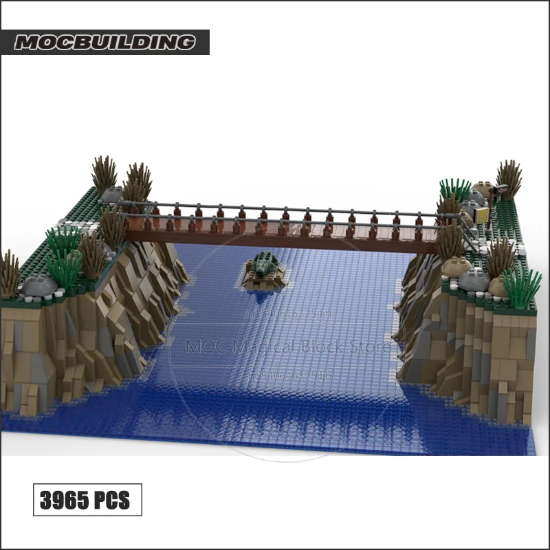 城シリーズ Moc ビルディングブロック沼と岩の風景建築技術レンガ DIY アセンブリコレクションおもちゃギフト