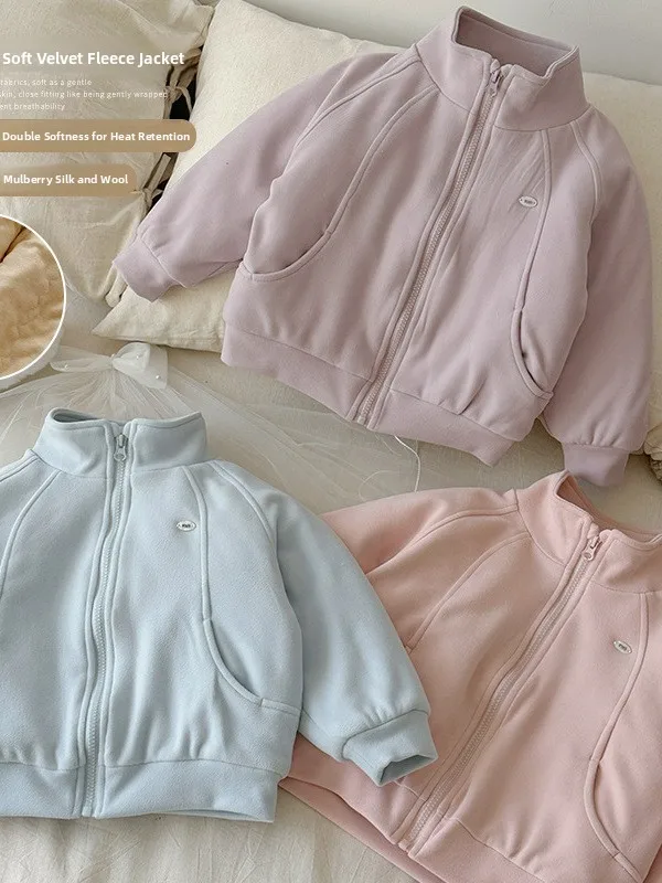 

Женская хлопковая куртка Thiened для девочек, зимняя модная теплая шерстяная детская корейская верхняя одежда без капюшона из полиэстера