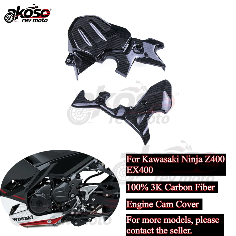 

Engine Guard Protection Cam Cover Carbon Fiber Motorcycle Modified For Kawasaki Ninja Z400 EX400 2019 2020 2021 Part Accessories