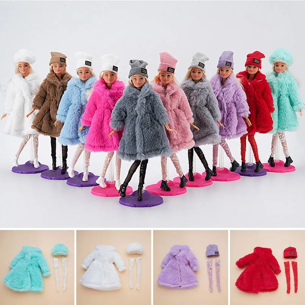 Fashion Kids Gift DIY Toys Plush Hat Doll Overcoat Cowboy Suny Hats Doll Socks Doll Accessories For 30cm Doll for 1/6 BJDDolls