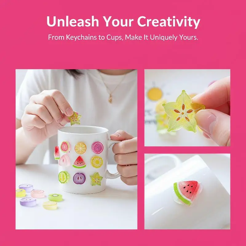 10 Stück Mini Kawaii Niedliche Wassermelonen-Frucht-Cabochons mit flacher Rückseite für Scrapbooking, DIY-Party-Haarnadel-Accessoires, Heimdekoration, Bastelarbeiten – Detail 1