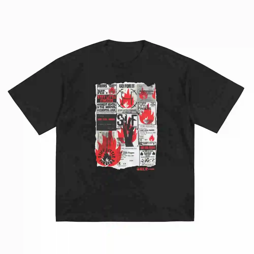 Stiff Little Fingers Flyer Short Sleeve Tee 100% Cotton T-Shirt