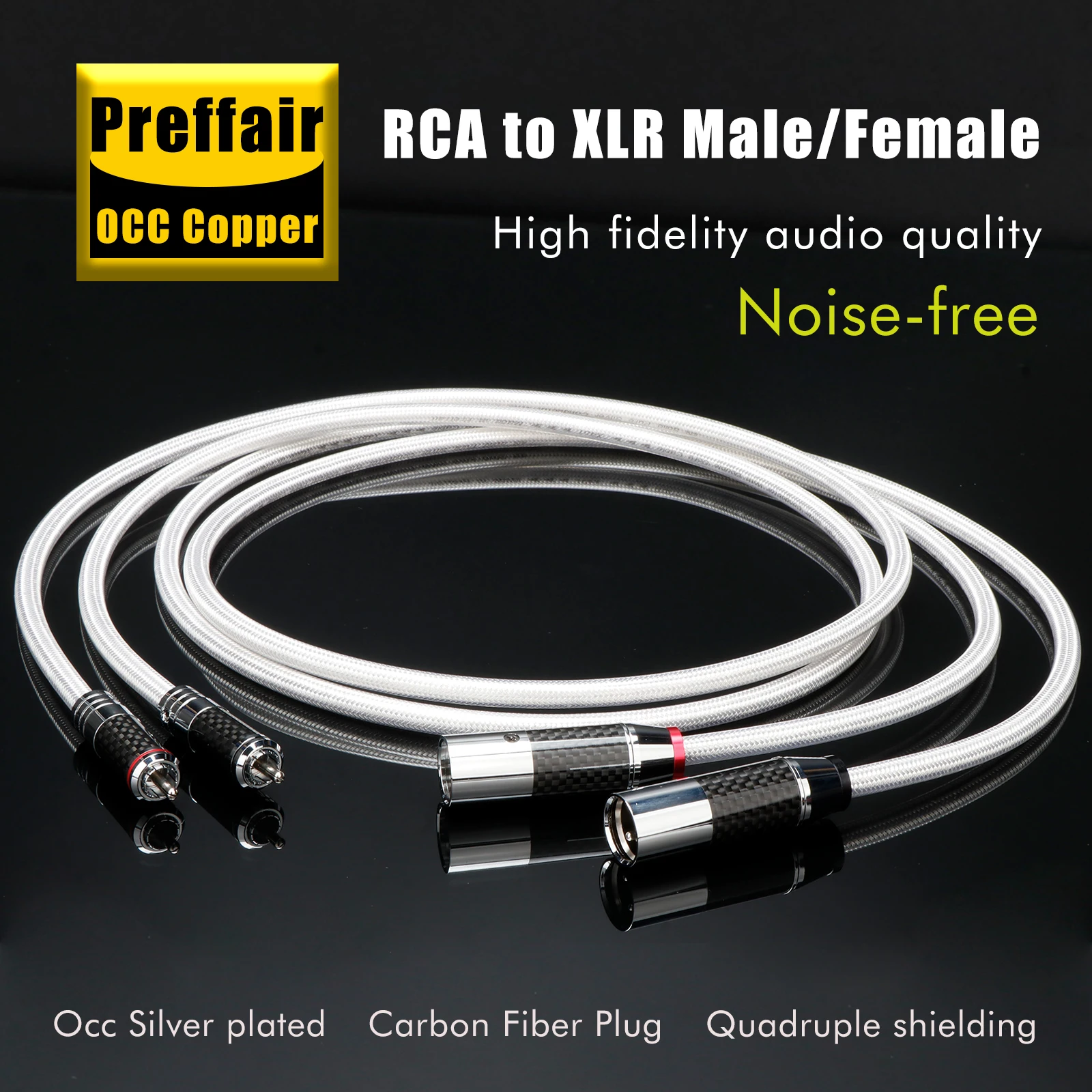 زوج QED XLR كابل متوازن OCC الاسترليني XLR ذكر إلى أنثى تمديد كابل 3Pin جاك لمشغل الأقراص المضغوطة أمبير ميكروفون