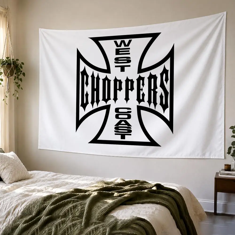 W-West Coast Choppers LOGO Tapestry Bedroom Living Room Bar Party House Home Dorm Interior Wall Decor Background Banner
