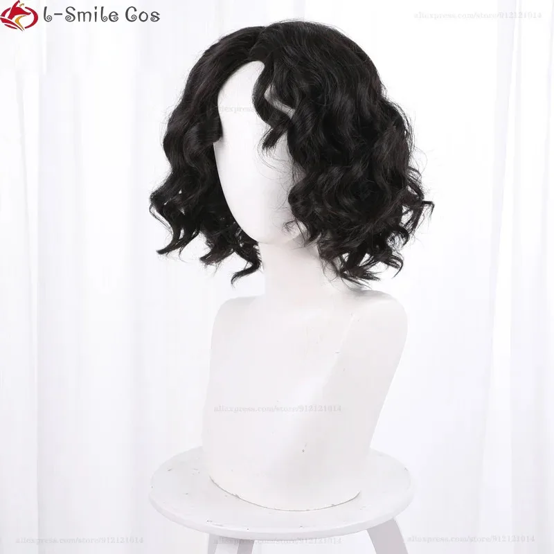 Zz04zz12Anime Encanto Mirabel 코스프레 여성 블랙 브라운 짧은 곱슬 머리 내열성 합성 할로윈 파티 가발 + 가발 모자