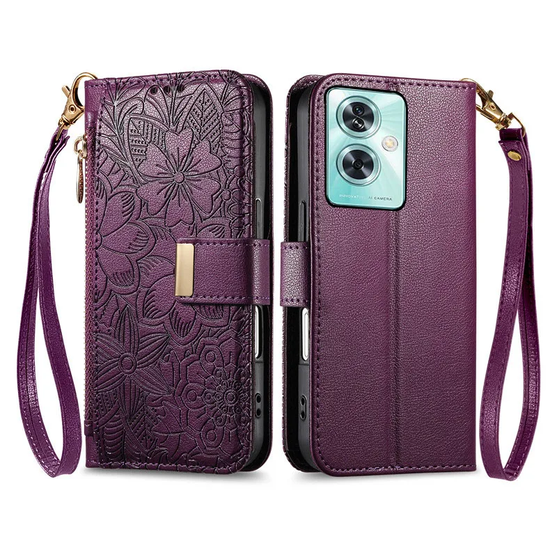 

embossing PU leather Cover For OnePlus Nord N30 N20 SE CE 2 Lite N200 5G N300 Fall prevention many card Slot Wallet phone Case