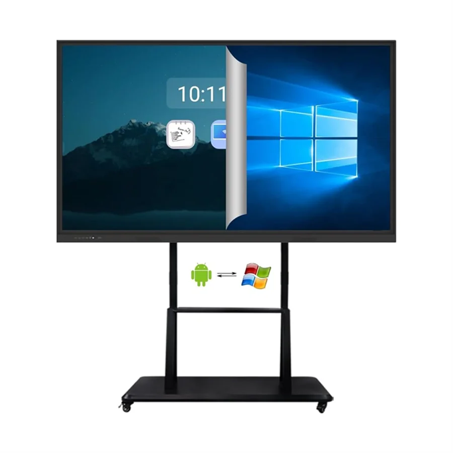 

Interactive Electronic Whiteboard 65 Inch 20-Point Multi-Touch Full HD LCD Smart Board Dual OS for Classroom