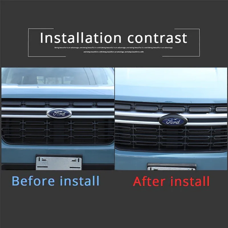 For Ford Maverick 2022+ABS Carbon Fiber/ Black Logo Decoration Ring Front&Rear Cover Car Stickers Accessories Emblem Badge Trim