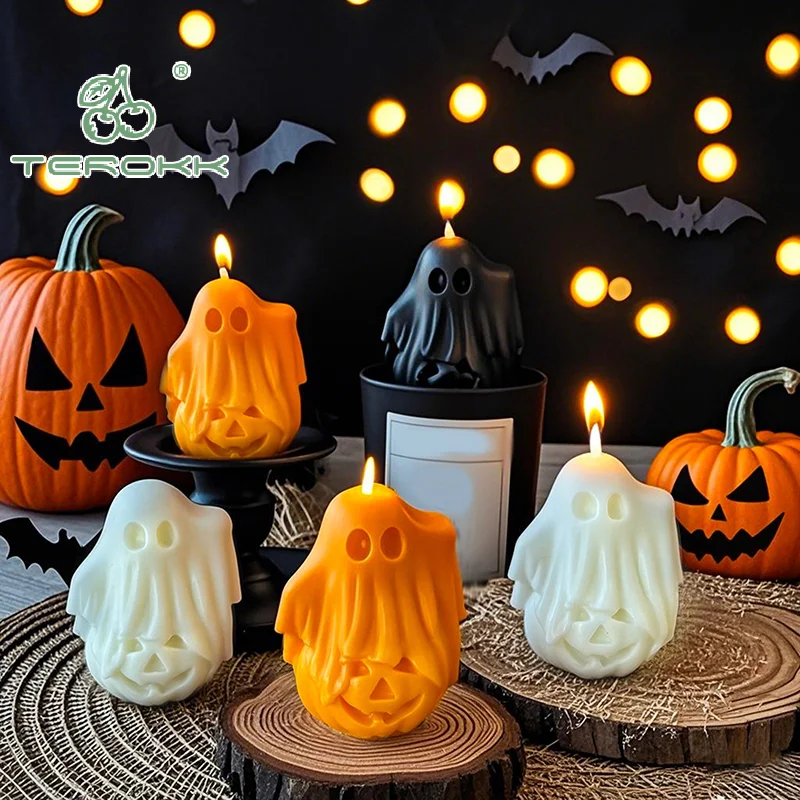 

Ghost Aromatherapy Candle Halloween Silicone Mold DIY Pumpkin Shaped Creative Halloween Ornaments Festival Party Decoration