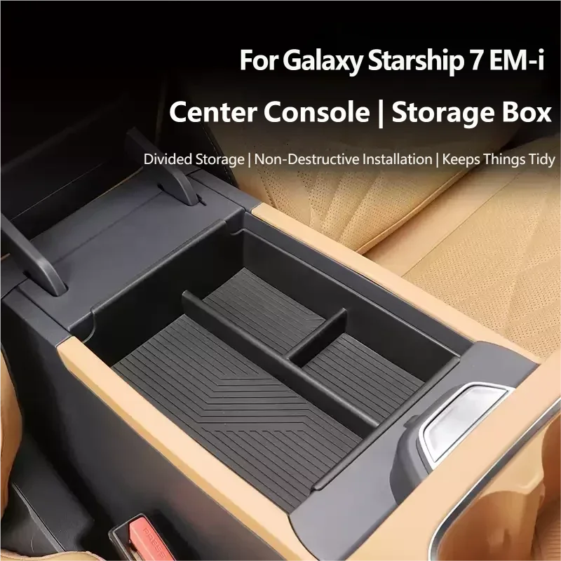 Storage Box For Geely Galaxy Starship 7 EM-i Geely EX5 EM-i 2026 Rubber Mat Center Console Organizer Armrest Tray Accessorie