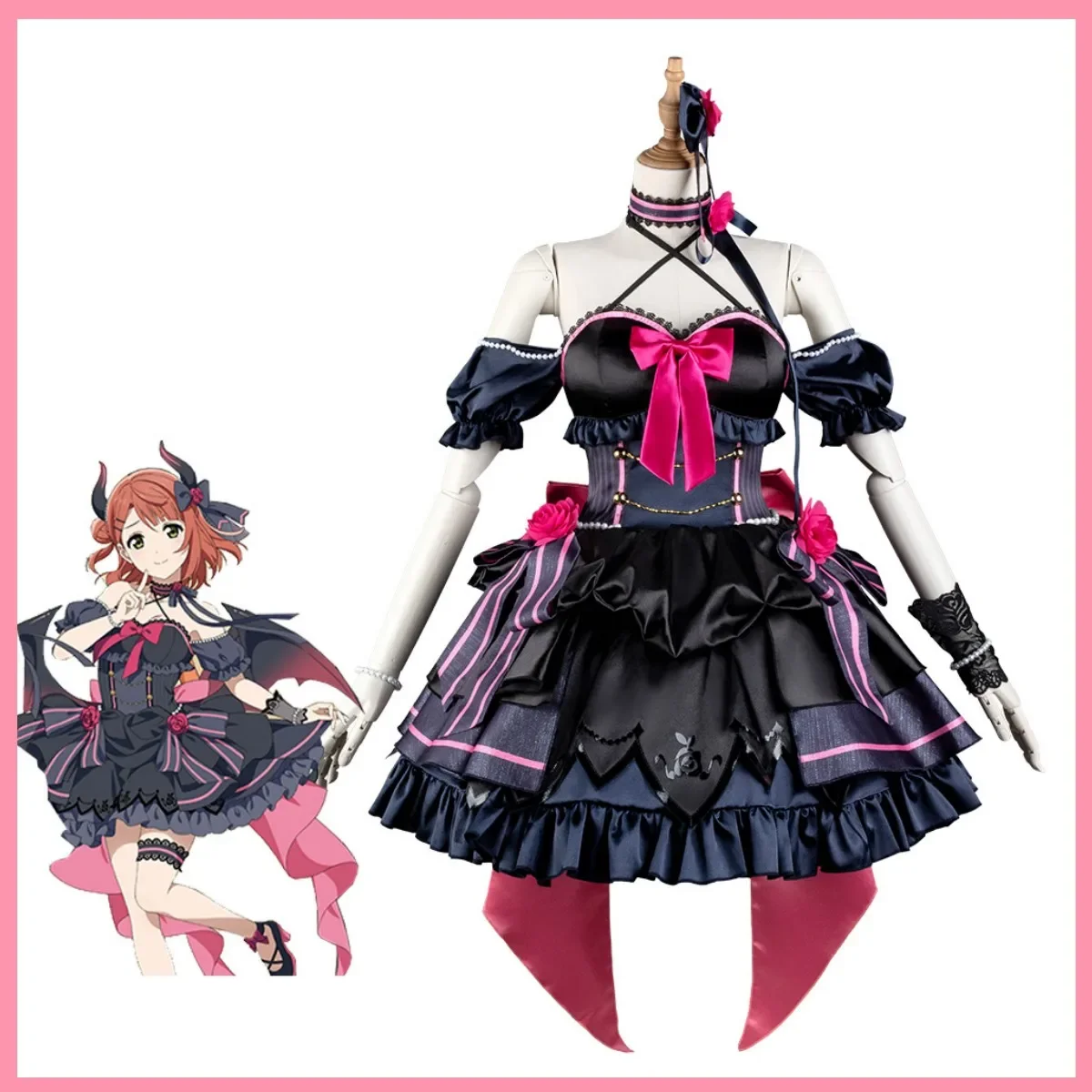 Anime Love Live! Nijigasaki High School Idol Club Uehara Ayumu Cosplay Costume Angels Demons Wig Lolita Dress Woman Sexy Suit