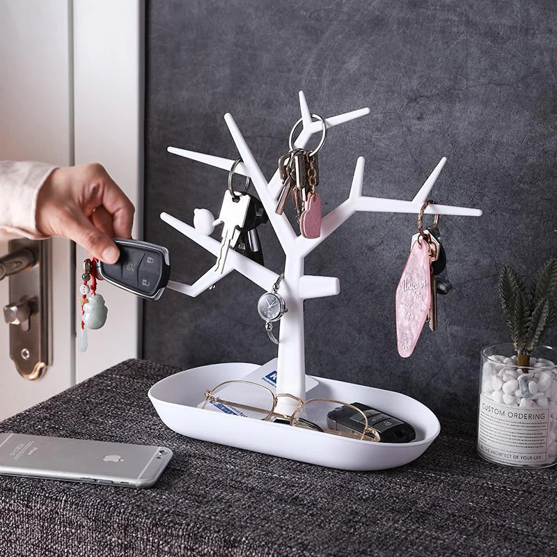 Desktop Necklace Earring Display Frame Cosmetics Ring Jewelry Box Storage Box Key Storage Frame Simple Desktop Furnishing