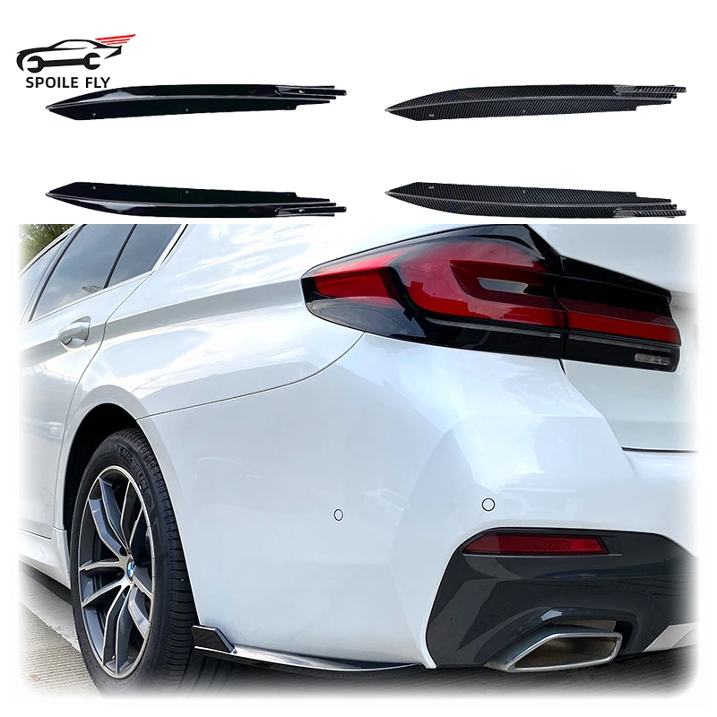 2x 2017 To Up For BMW 5 Series G30 M Sport M-Tech 525i 530i 540i Rear Bumper Splitter Canards Lip Spoiler Cover Corner By ABS