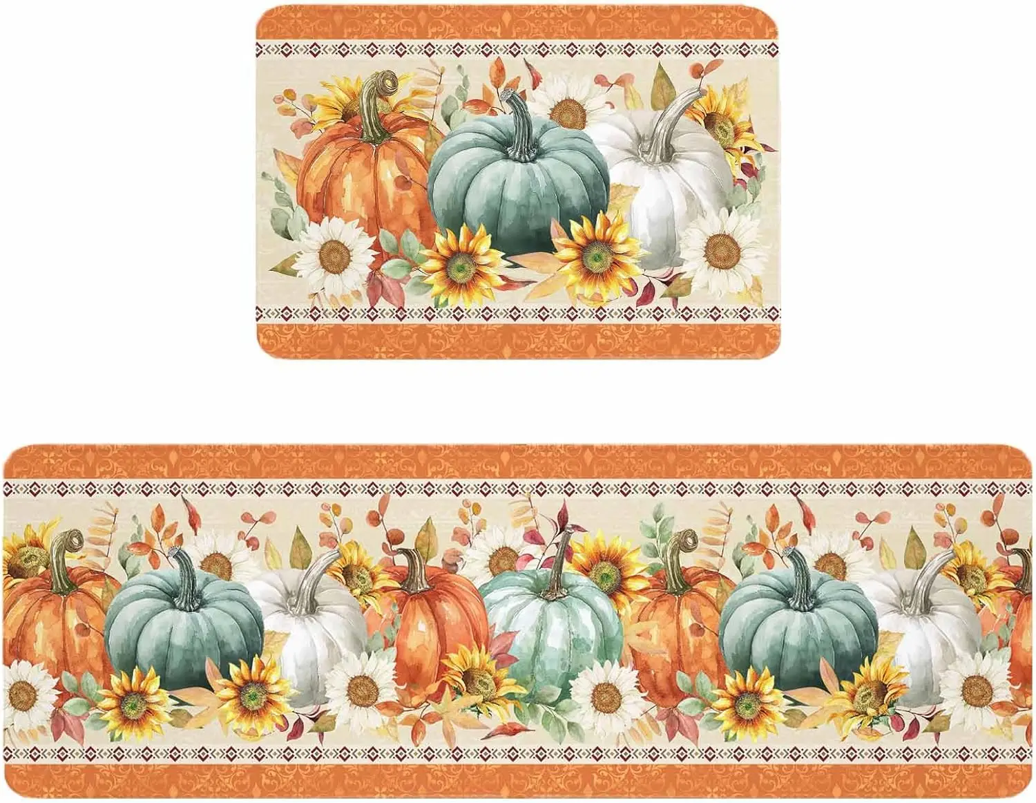 Fall Harvest Sunflower Pumpkin Kitchen Mat Welcome Doormat Decor Farm Corridor Balcony Rugs Bathroom Anti-slip Floor Mat Decor