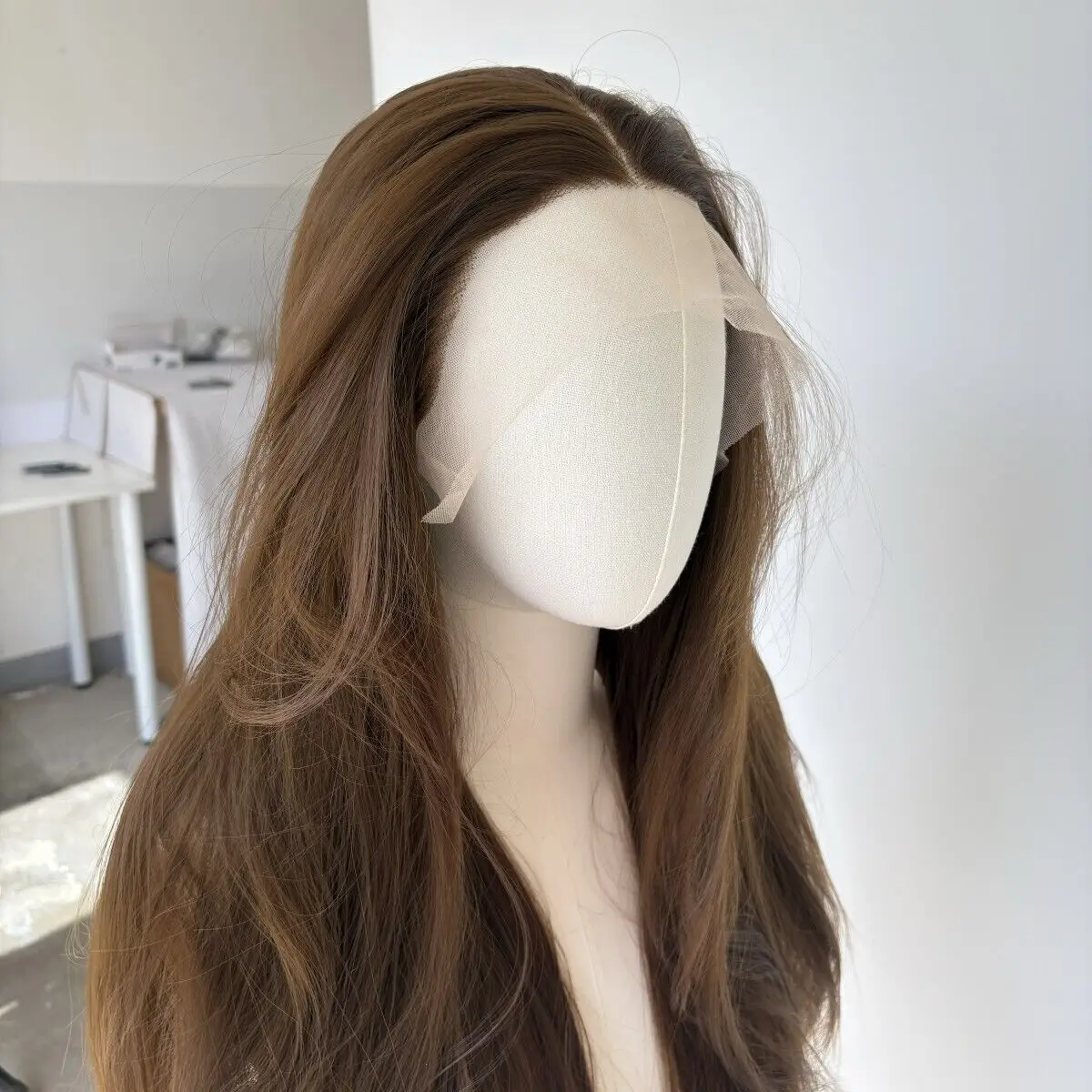 

Soft Light brown Long Straight HD T Lace Front Wig Heat Resistant Hair