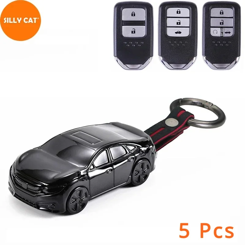 

5 Pieces Bulk Price of Car Shape Car Key Fob Case Cover Bag Protect for HONDA Accord Civic Fit Jazz CRV HRV Vezel City Odyssey