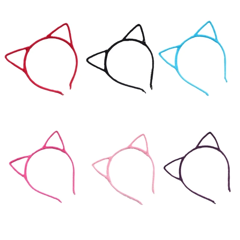 Delicate Plush Cat Ear Hair Hoop Headbands Candy Color Hair Bands Party Decoration for Girls and Womens Photo Props