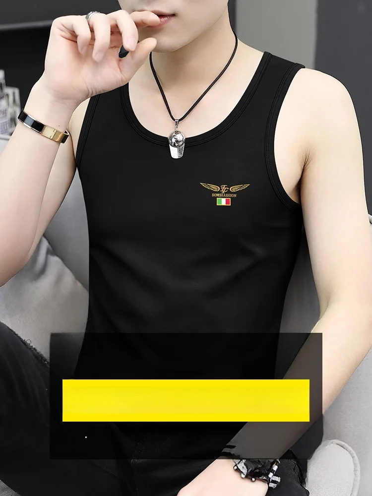 

Летняя модальная хлопковая футболка Fitn из ледяного шелка, мужской жилет с принтом Csole, нижнее белье Base irt Youth Faion