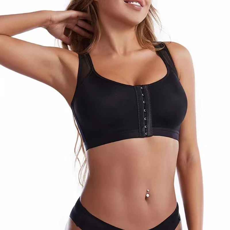 Women Post Surgical Surgery Front Open Full Support Recovery Bra Non-padded Wire Free Post Breast Augmentation Operative Bra