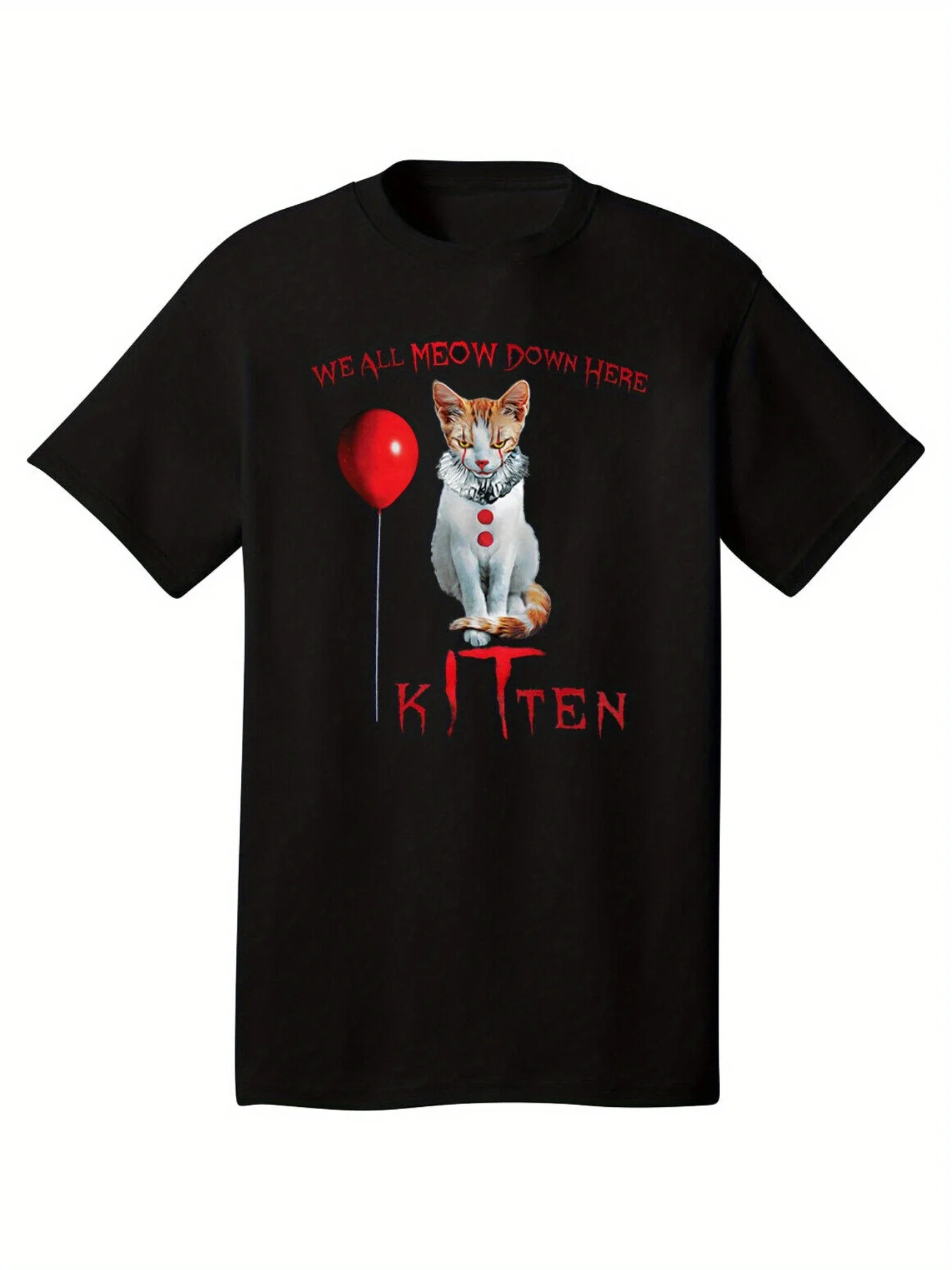 Men's Halloween Cat Clown Graphic T-Shirt - 