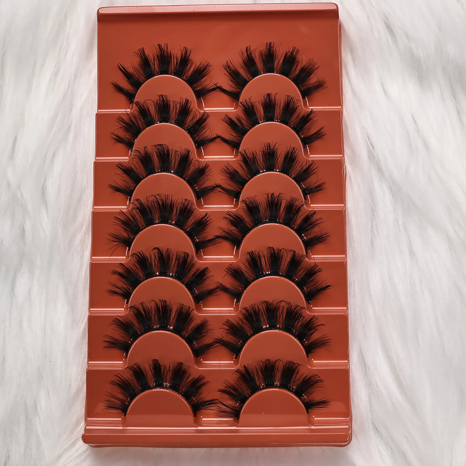 7 أزواج من الرموش الصناعية الفوضوية ثلاثية الأبعاد، من المينك الصناعي الناعم القابل لإعادة الاستخدام، مثالية للحفلات/المكياج الجريء اليومي