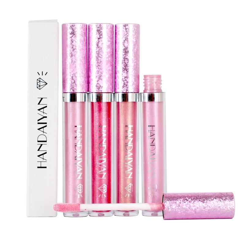 Handaiyan-Brilho Labial Brilhante De Longa Duração, Batom Nu Vermelho, Impermeável Hidratar, Cristal Lipgloss, Maquiagem Líquida, 6 Cores