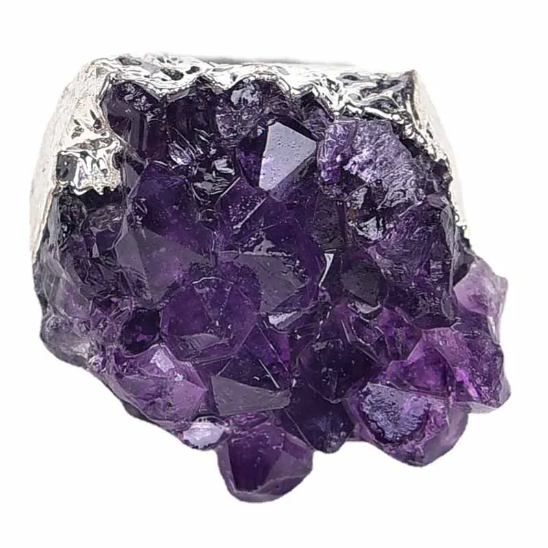Natural Amethyst Cluster Car Air Conditioner Outlet Clip Purple Crystal Car Vent Clips Reiki Healing Quartz Decoration