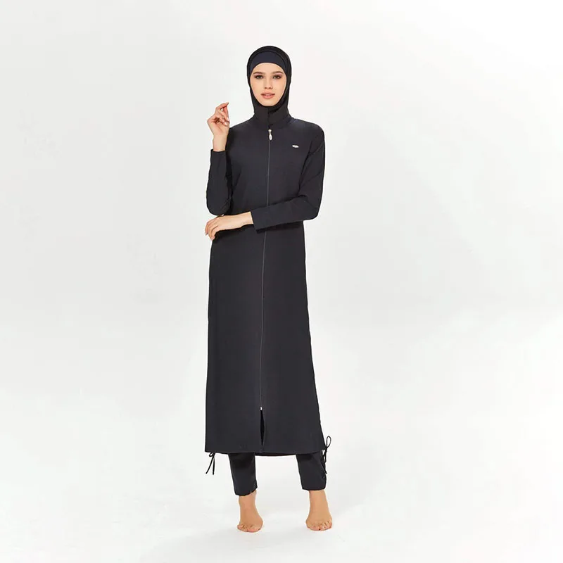 3PCS Muslim Modest Burkini Femmes Swimwear Swimsuit For Women Abayas Hijab Islamic Long Sleeve Full Cover Ups Swimming Suit Swim image 3