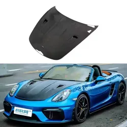 Per Porsche 718 911 Cayman Boxster Genuino Dry In Fibra di Carbonio Anteriore Cofano Motore Cofano 981 982 991 Accessori Auto Trim