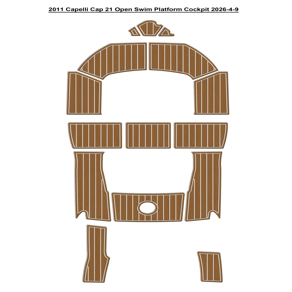 

Накладка на палубу для лодки 2011 Capelli Cap 21, открытая платформа для плавания, кокпит, коврик из ЭВА-пены, имитация тикового дерева, в стиле SeaDek, самоклеящаяся
