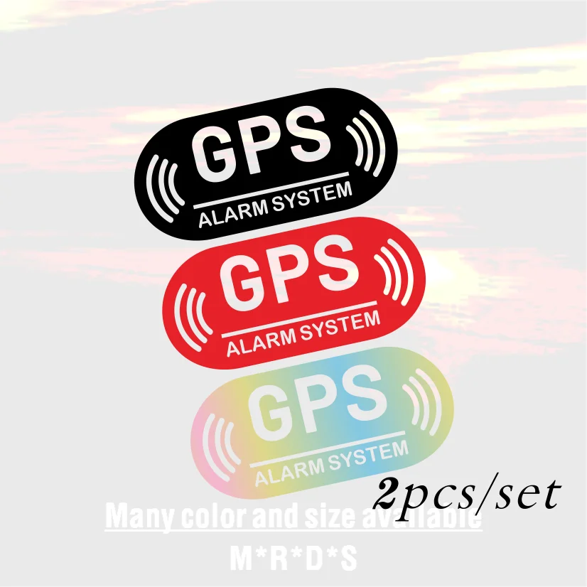 

2pcs Car Stickers and Decals GPS Alarm Bumper In Styling Door Body Window Motorcycle Vinyl