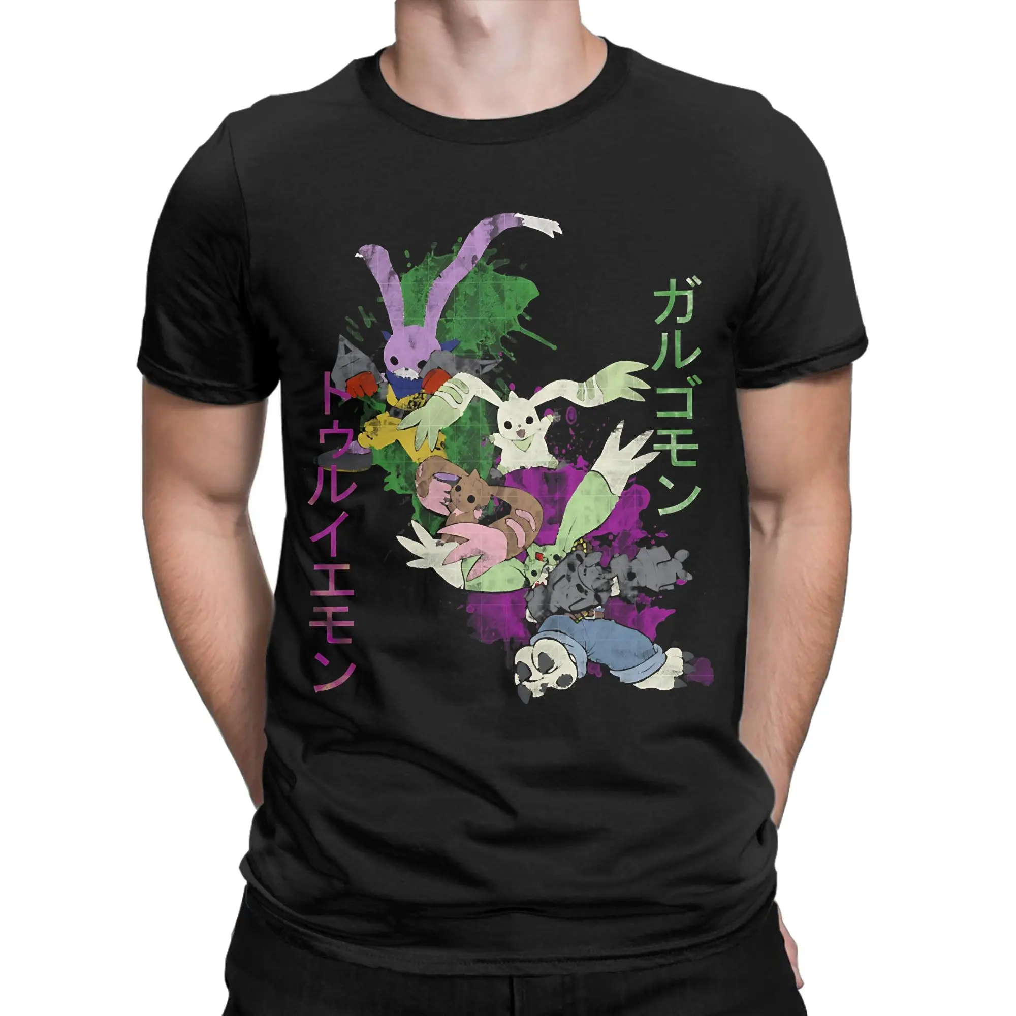 Twin beasts in the champion level Novelty 100% Cotton T-Shirt D-Digimon Tops Tees For Men