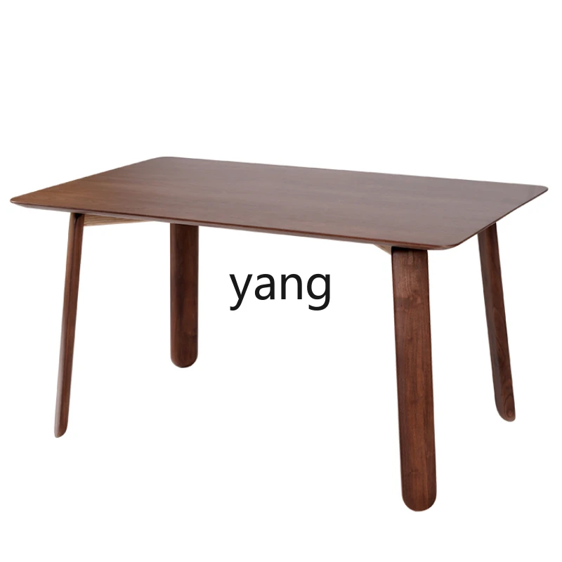 CX Solid Wood Dining Tables and Chairs Set Modern Minimalist Dining Table Black Walnut Household