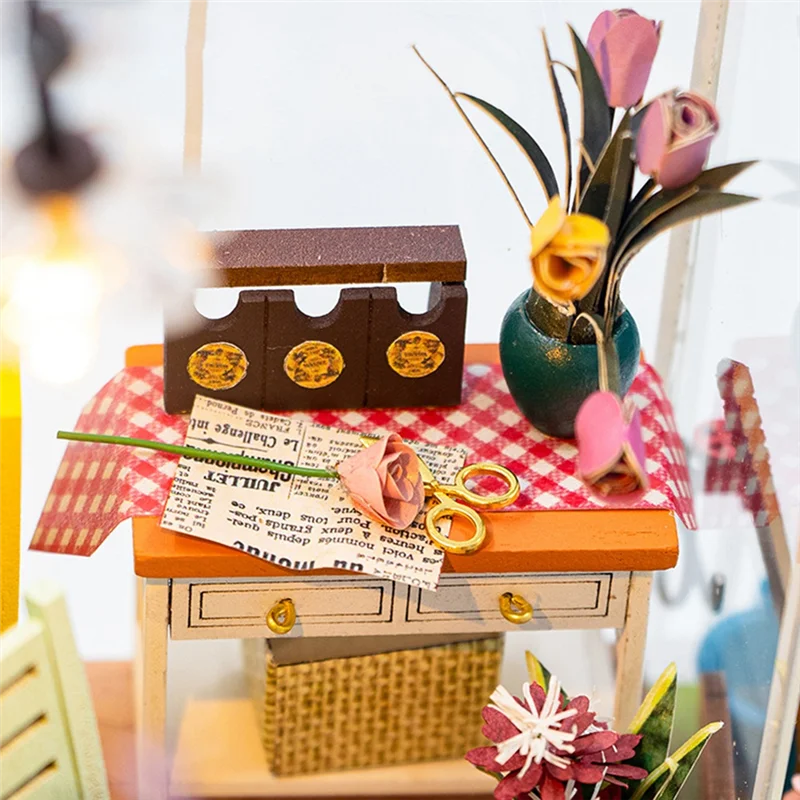 YSUN-DIY садовый дом книжный уголок полка вставка миниатюрные строительные наборы деревянный дом цветочный сад комната книжная полка