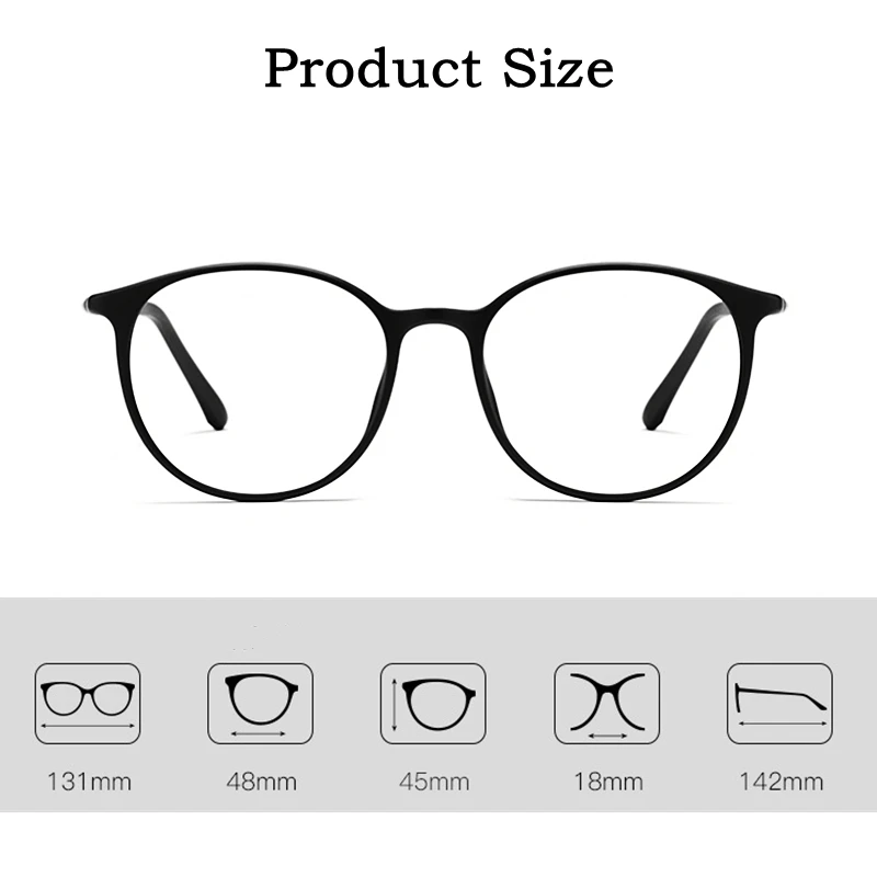 KatKani New Ultra Light Comfortable Retro Round Eyeglasses Plastic Steel Optical Prescription Glasses Frame Men And Women H66035