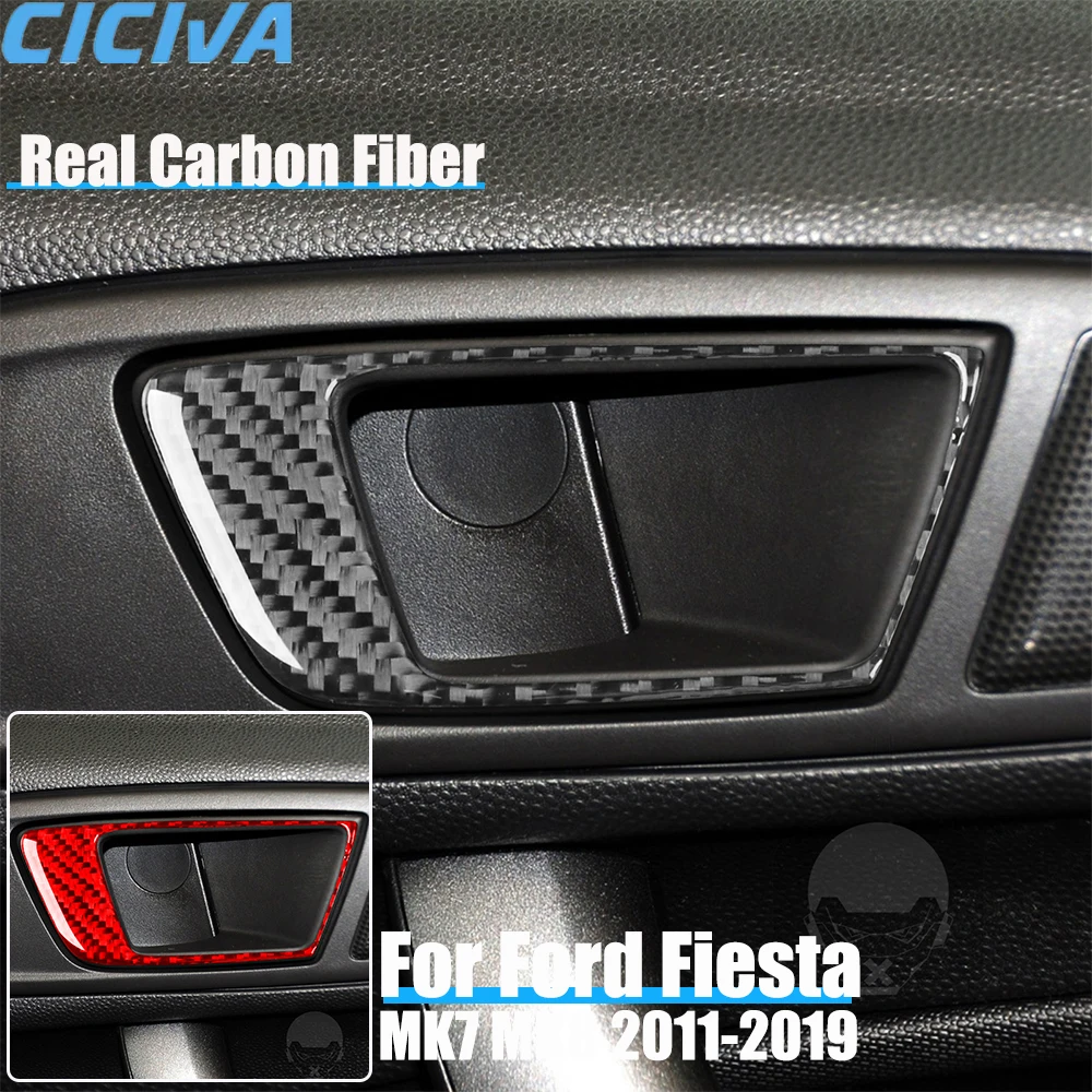 

Real Carbon Fiber Car Accessories Door Handle Trim Decorative Cover Soft Sticker For Ford Fiesta MK7 MK8 2011-2019
