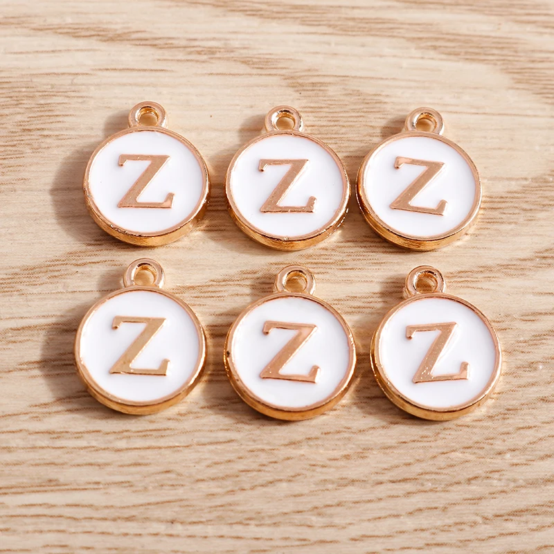 10 teile/los 12*15mm A-Z Brief Emaille Charms für Schmuck Machen Anhänger Halsketten Ohrringe DIY Handgemachte Armbänder handwerk Liefert – Detail 28