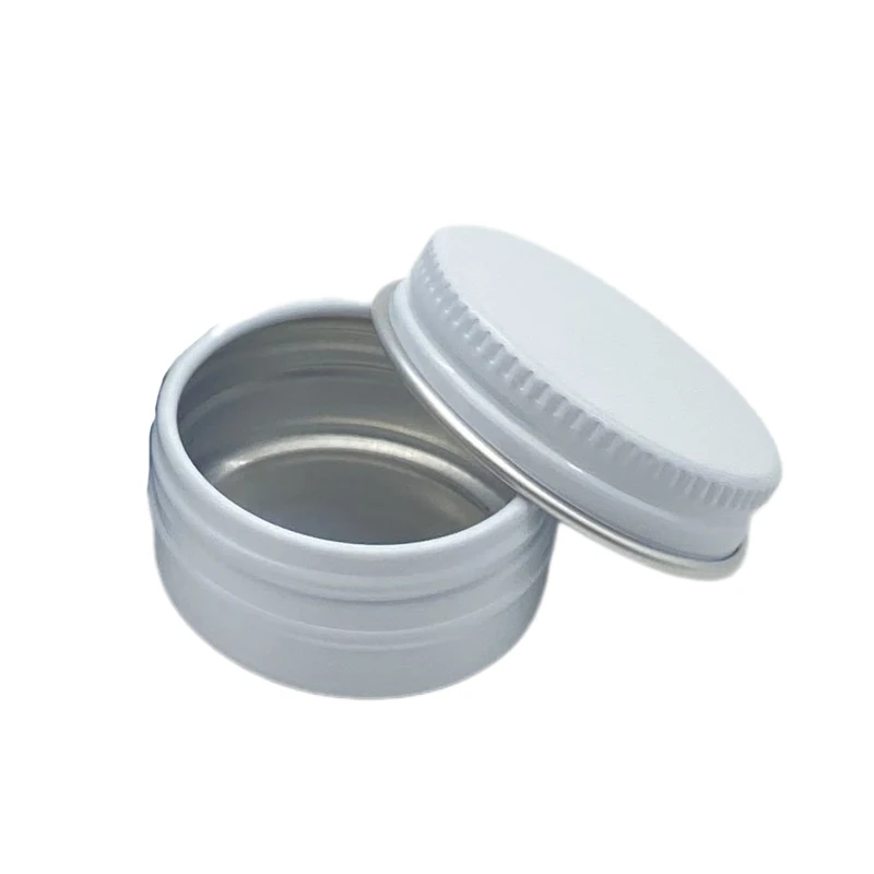 100Pcs Empty White Aluminum Jar Tin 5g 10g 15g 20g 30g 50g 60g 100g Pot Nail Art Makeup Lip Gloss Empty Cosmetic Tins Container