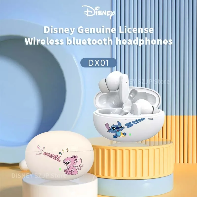 Disney słuchawki Bluetooth ścieg anioł słuchawki douszne bezprzewodowe z Bluetooth HiFi dźwięk HD słuchawki inteligentne dotyk długi na baterie