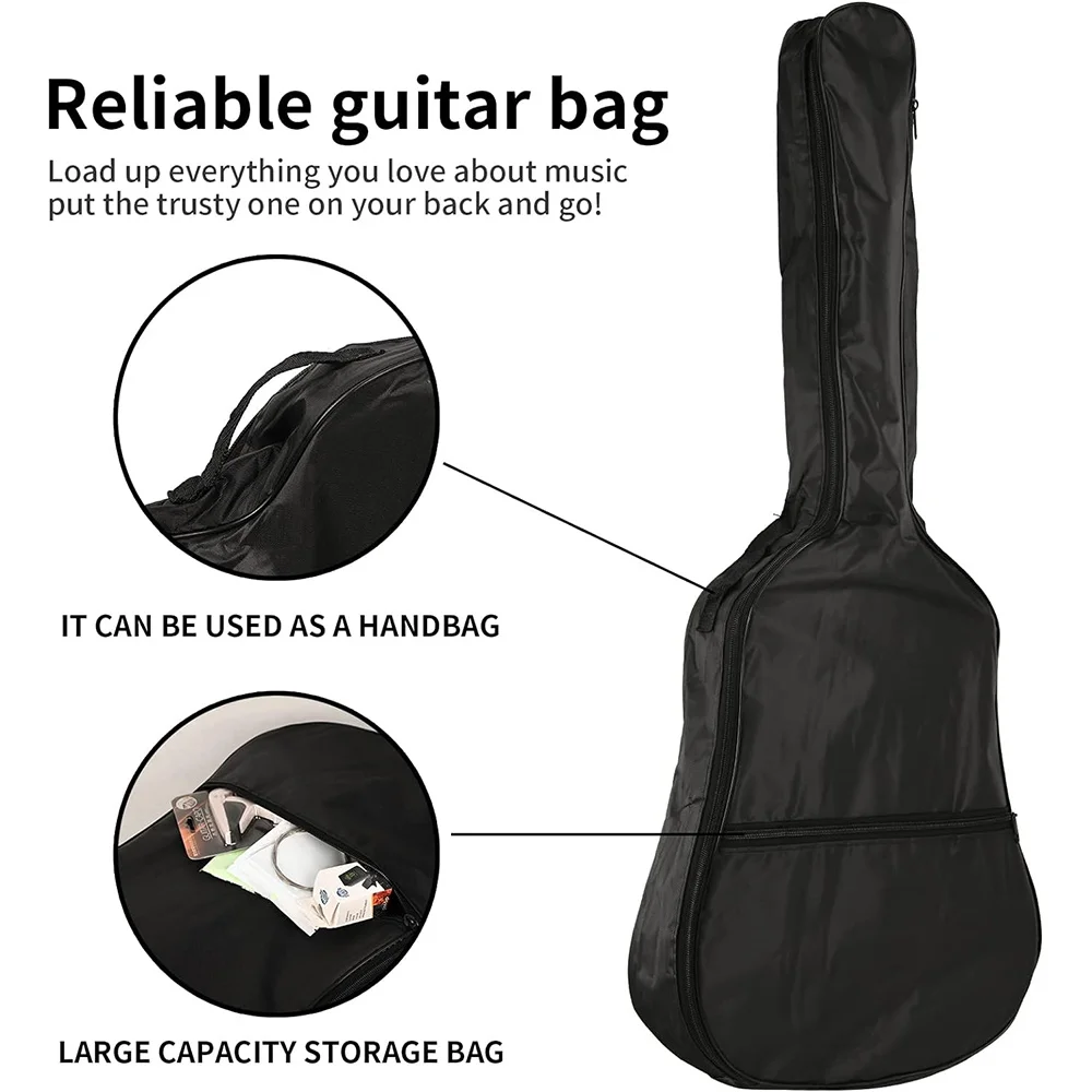 Bolsa para guitarra acústica, funda impermeable, resistente al agua, correa de hombro ajustable, Serie de plumas impresas, 31-41 pulgadas