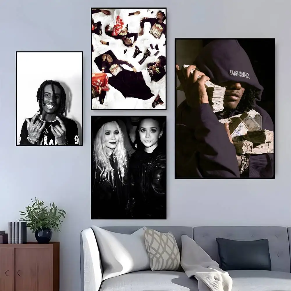 O-OsamaSon Stil Slime RAPPER ملصق HD ديكور المنزل جدار لزج مقاوم للماء غرفة المعيشة المنزلي بار ديكور جمالي #2